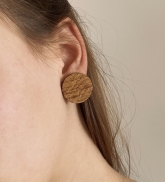 Large oak stud earrings